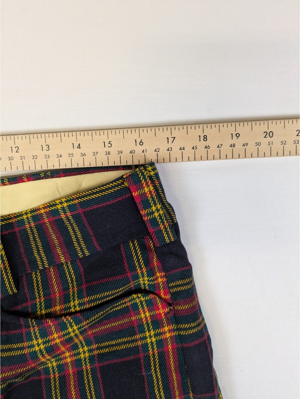John Pomer Men 32x28 Black Multi Tartan Plaid Vintage Wool Dress Trousers - Picture 9 of 9